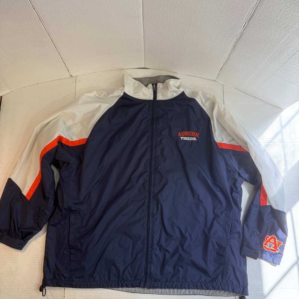 Auburn Tigers Jacket 2XL Mens Full Zip Embroidered NCAA‎ Red Oak Sportswear